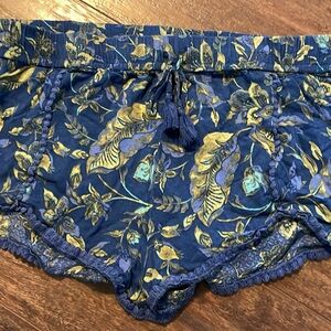 Ecote Blue and Yellow Floral Women's Shorts